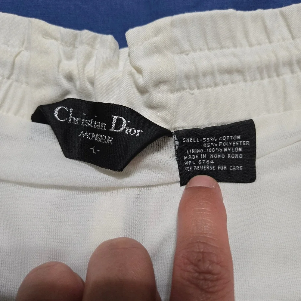 Christian Dior Monsieur Swim Trunks Mens Large Off White Vintage 80,s Shorts